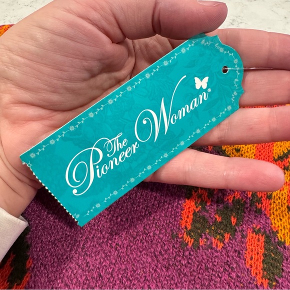 NWT The Pioneer Woman Colorblock Purple Garden Floral Sweater Sweet Rose XXL(20) - Picture 8 of 15